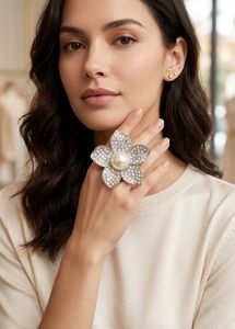 New Stunning Flower Statement Ring