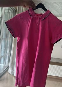 Hot Pink Collared Polo Shirt