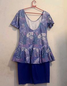 Retro Floral Print Swimsuit Set