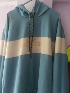 Light Blue Striped Hoodie
