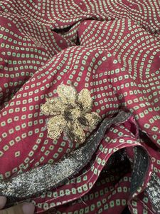 Elegant Maroon &amp; Gold Embellished Saree