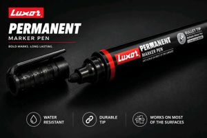 Luxor Permanent Marker Pen (Black Ink) – Pack of 5