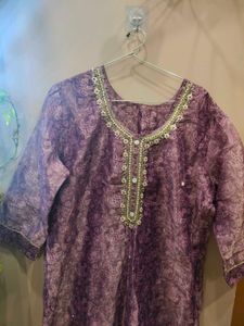 Elegant Purple Embroidered Kurti