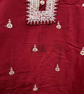 Elegant Maroon Kurta Set with Dupatta