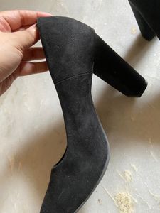 Black Suede Block Heels