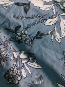 Blue Floral Print crop top with Ruching