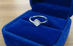 Elegant cross square Shape 925 Ring