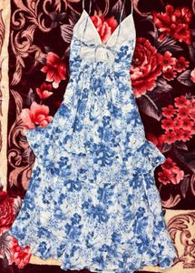 Backless Floral Maxi Dress