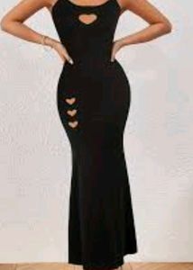Black Heart Cut-Out Maxi Dress