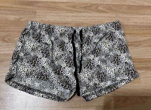 Leopard Print Drawstring Shorts