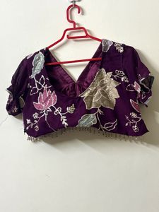 Purple Floral Embroidered Lehenga with dupatta