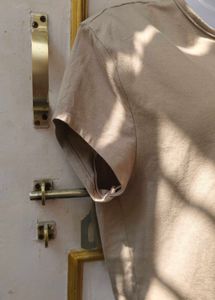 Solid Beige Cropped Tee