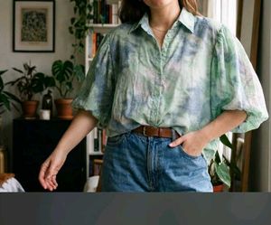Boho Tie-Dye Button-Up Shirt