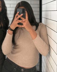Cozy ribbed beige Top