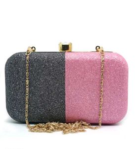 Sparkling Pink & Grey Clutch Bag
