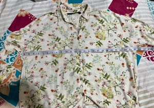Zara Floral Print Button-Up Shirt