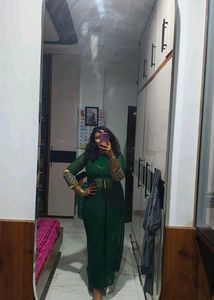 green kurti set
