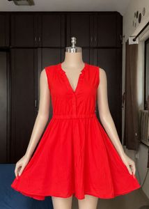 Vibrant Red Sleeveless Mini Dress