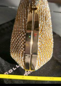 Stunning Gold Rhinestone Clutch Bag
