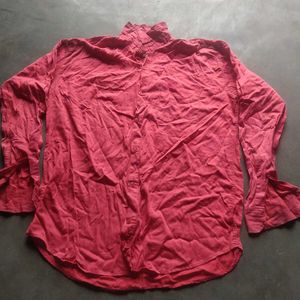 Stylish Men's Red Casual Shirt Need Ironing