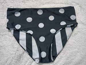 Polka D🤎ot & Striped Swim Bottom32,34