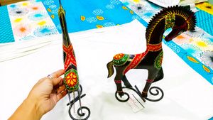 Combo Of 2 Metal Art Horses Decor