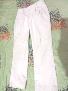 White Wide Leg Trousers school pant