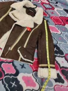 Women Shearling Aviator Suede Jacket