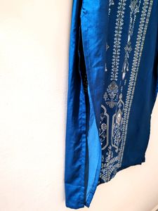Blue Printed Straight Kurta