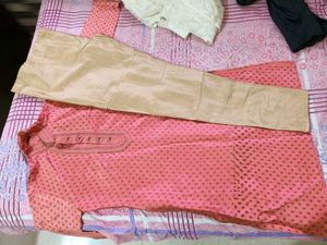Men's Pink Jacquard Kurta