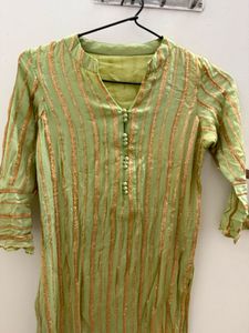 Sequin Work Pista green Kurta