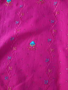 Vibrant Pink Embroidered Dupatta