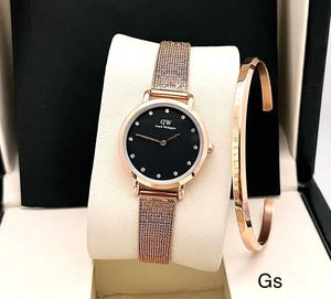 Elegant Rose Gold Watch &amp; Bracelet Set