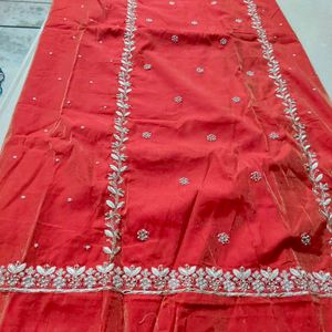 *Rust Red Tissue Shimmer party wearSuit , dress ma