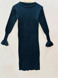 Black Knit Midi Dress