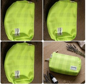 Lime Green Plaid Cosmetic Pouch