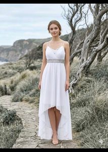 Elegant White High-Low Dress