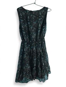 Black Printed Sleeveless Mini Dress