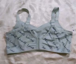 Light Blue Sports Bra with Lucky Mihua's Print