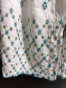 White Embroidered Palazzo Pants