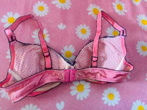 Lace Trimmed Pink Bra