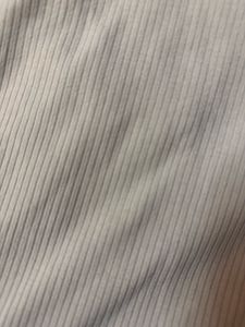 Cream Ribbed Short Sleeve Top