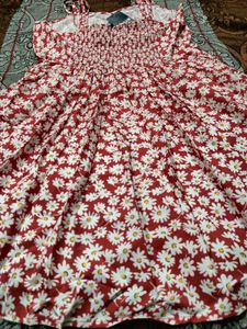 Red Daisy Print Mini Dress
