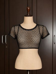 Shein Sheer Fishnet Cropped Top