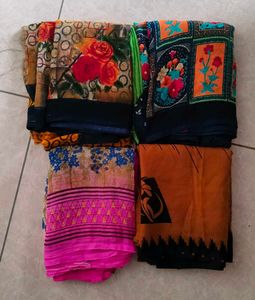 sarees two peices combo of 4.