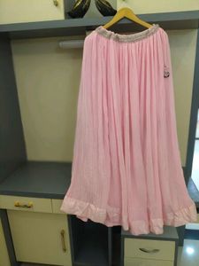 Pink Pleated Ethnic Skirt