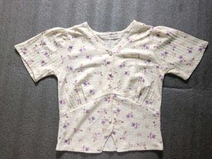 Floral V Neck Blouse