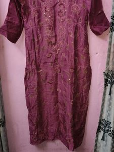 Embroidered Silk Kurta pant dupatta set