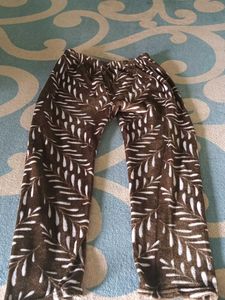 Cozy Brown Leaf Print fleece Pajama Pants