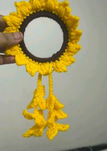 Yellow Crochet Flower Hair Stick